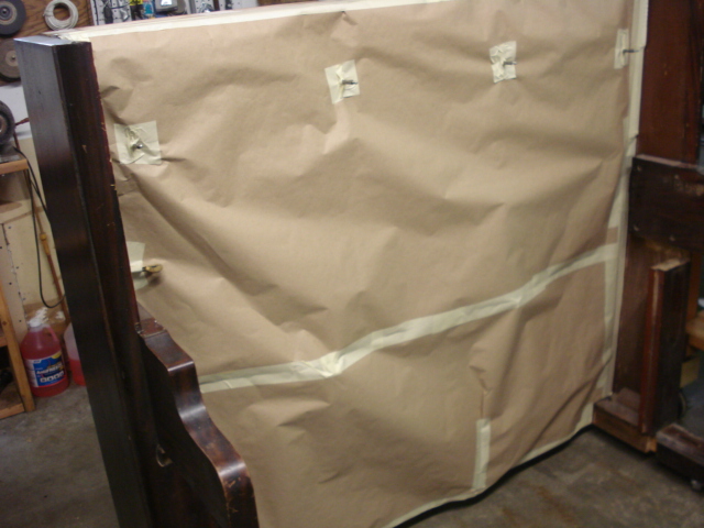 B35 - The harp is packed, ready to be shipped to the refinisher